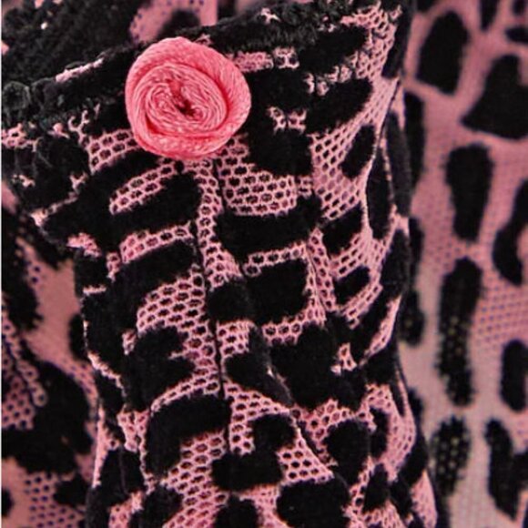 MORGAN LANE Pink & BLack Leopard Skin Print Bra Size: 32D - NWT - Picture 4 of 4